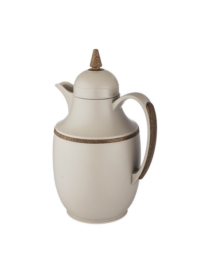 Host ☕ HOST Thermal Hospitality Thermos – Elegant light gray with wood accents | 1 liter capacity | Ideal for Arabic coffee and tea - Image 4