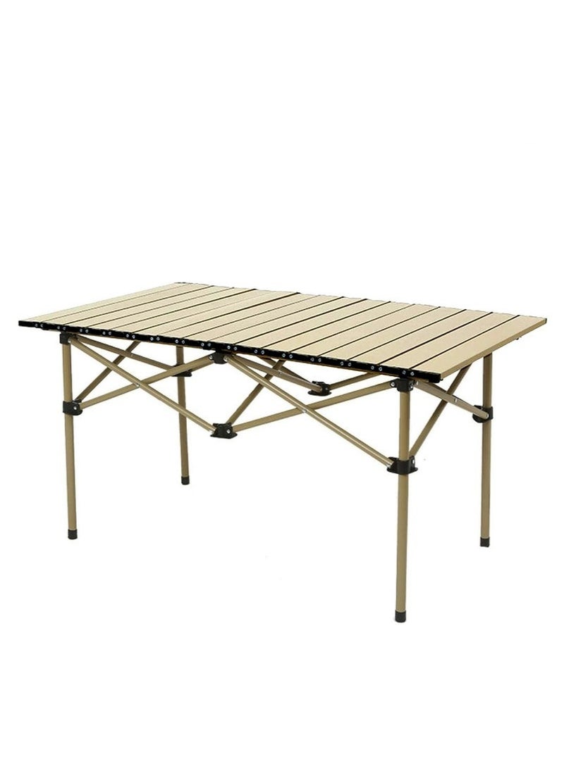 Mereza Foldable Camping Table, Outdoor Folding Table, Portable Family Outing Camping Picnic Table - Beige Table (95*55*50cm) - Image 1