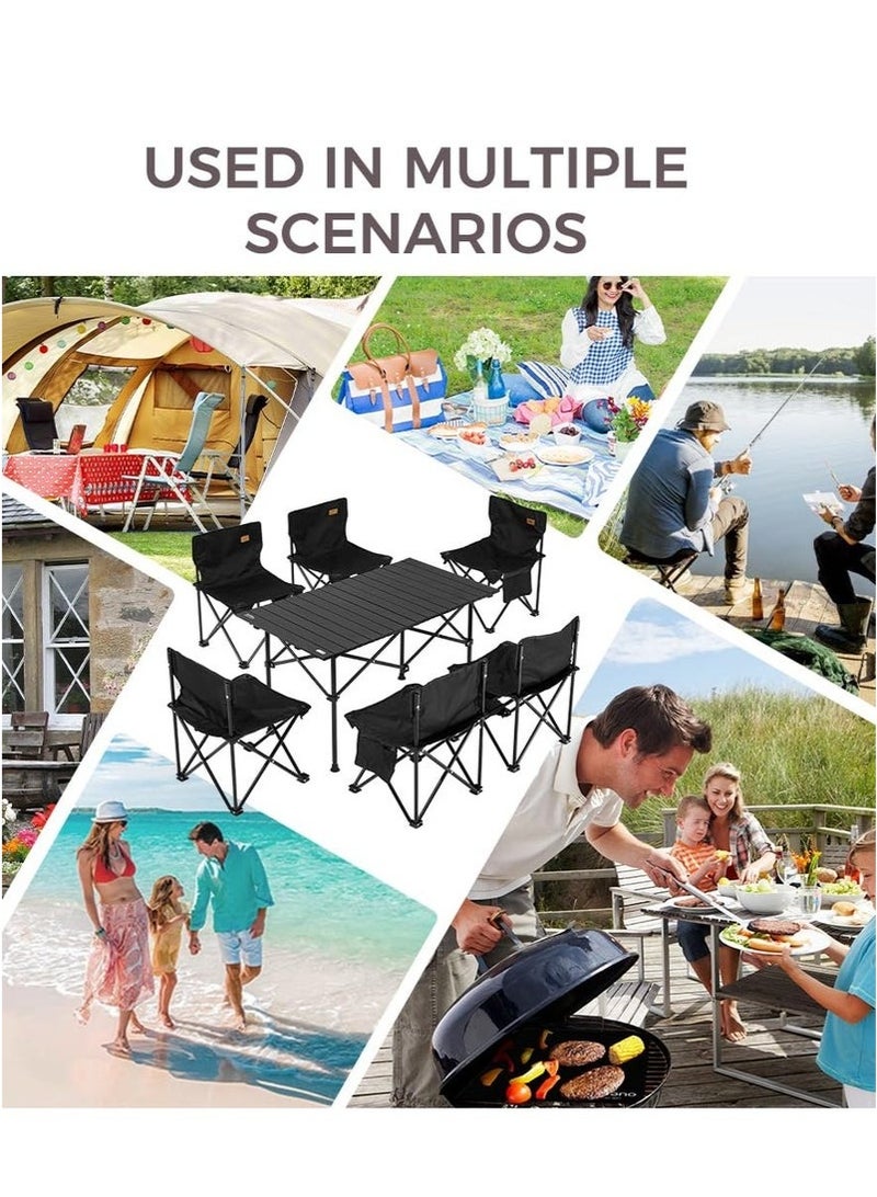 Mereza Foldable Camping Table, Outdoor Folding Table, Portable Family Outing Camping Picnic Table - Beige Table (95*55*50cm) - Image 5