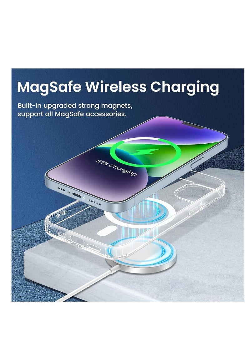 Generic - Clear Case Compatible with iPhone 13, Magnetic Case with Built-in Magnets Compatible with MagSafe, Slim Soft Transparent Heat Resistant Polyurethane Case for iPhone 13 6.1 Inch - Clear - Image 1