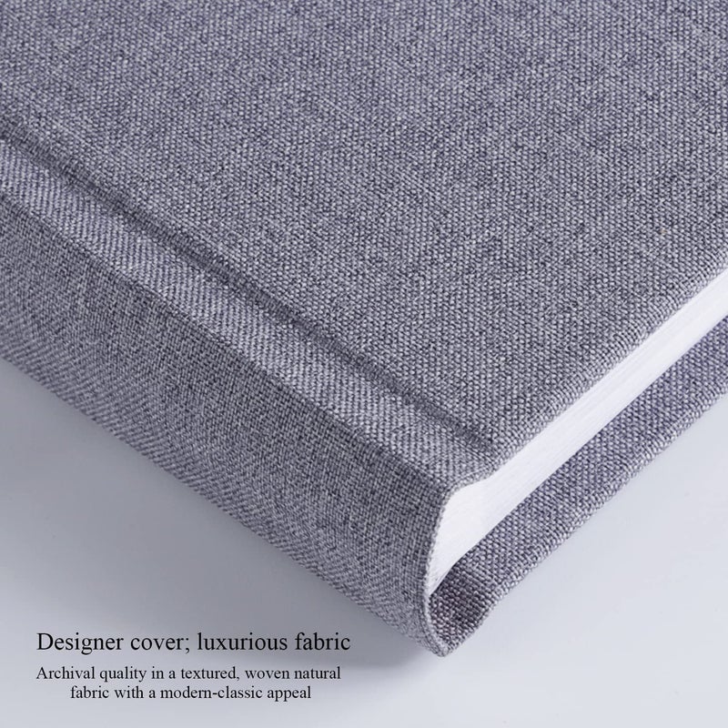 1DOT2 Small Photo Album 5x7 Hold 50 Vertical Photos with Memo Slip-in Pockets  Mini Linen Cover 5x7 Photo Albums with Writing Space for Wedding Baby Family Picture Book Grey - Image 3