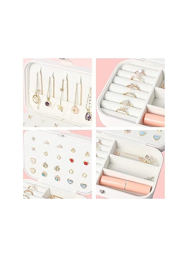 Style Fresh And Simple Girl Earrings Plate Jewelry Box Protable Leather Earrings Ring Multi-function Jewelry Storage Box (Snow White) - pzsku/Z58FFB53A1BD5DC25C254Z/45/_/1695798959/4e292857-b9a9-4879-9d00-5ffea1b10ca9