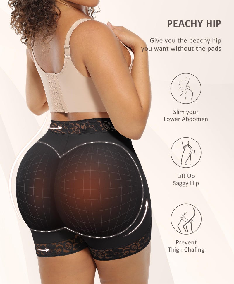 FeelinGirl Plus Size Shaper Shorts Booty Lifting Shapewear for Women Tummy Control Panty Black XXL - Image 2
