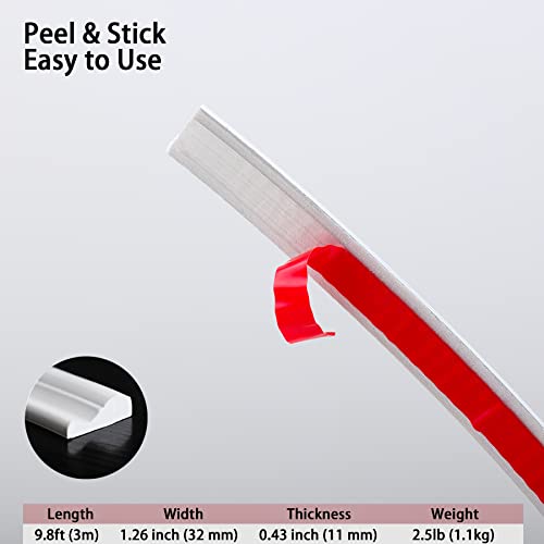 TriMold Peel and Stick Chair Rail Molding, Self-Adhesive Wall Trim for Home Decoration & Wall Protection, 9.8ft x 1.3in - Image 2