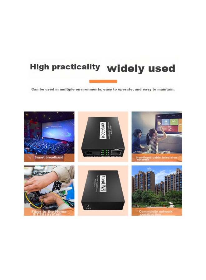 Keeplink Kp-9000 Fiber Optic Transceiver, 100mbps, One Pair, Single-mode Single-fiber Optical-electrical Converter, 20km, Sc Interface - Image 2