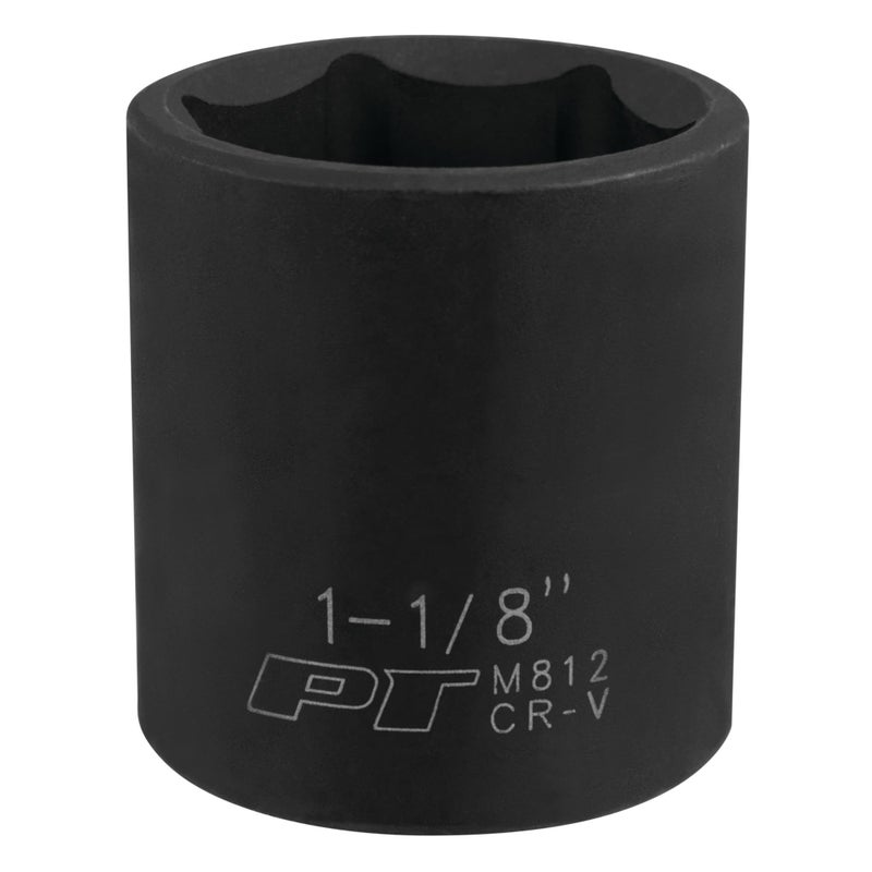 Performance Tool M812 1/2 Drive 1-1/8 6-Point Impact Socket for Heavy-Duty Automotive and Industrial Applications - Image 1