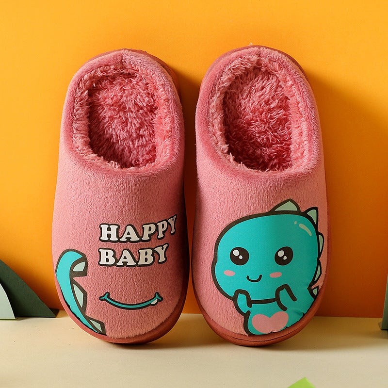 2023 New Men And Women Children'S Cotton Shoes Cotton Slippers Warm Cartoon Rabbit Home Indoor Parent-Child Children'S Non-Slip Floor