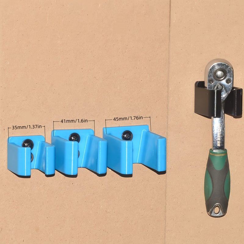Blue Utility Shelf for 3 8 Inch Ratchet Wrenches Easy Setup Storage Holder - Image 5