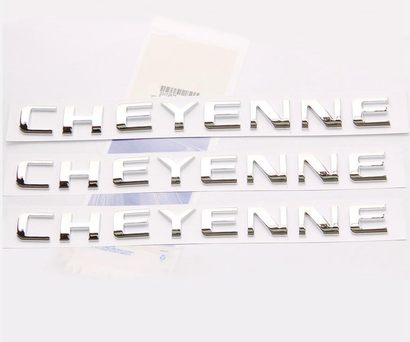Yoaoo 3x OEM Chrome Cheyenne Nameplates Emblems Badge for GM Silverado - Shiny 3D - Image 1