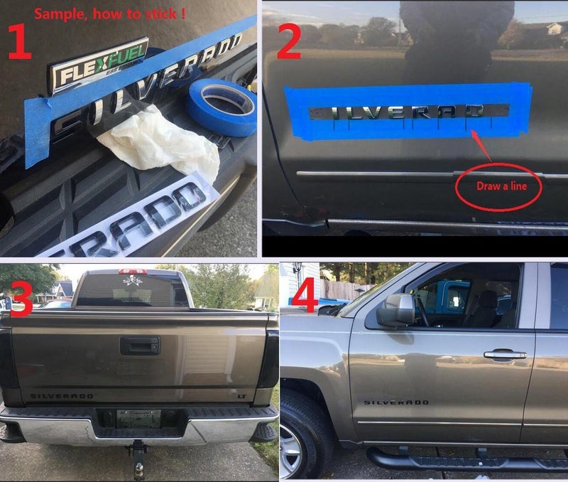 Yoaoo 3x OEM Chrome Cheyenne Nameplates Emblems Badge for GM Silverado - Shiny 3D - Image 5