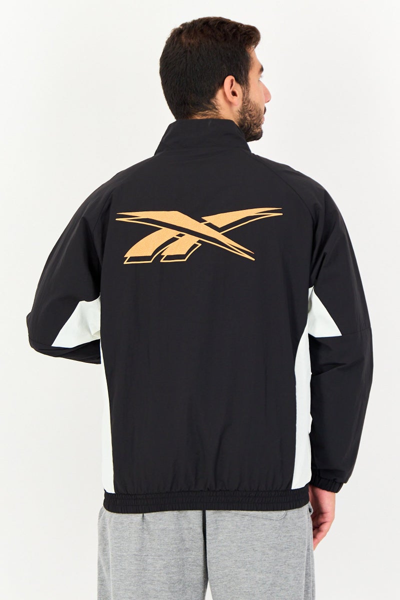 Reebok جاكيت رياضي للرجال بأكمام طويلة مناسب للخارج، أسود - Image 2