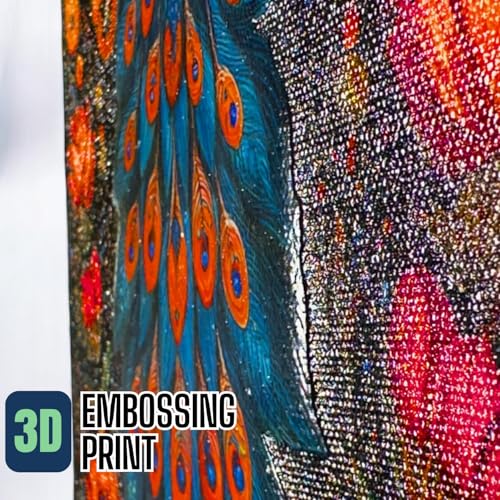 Maefele 3D Embossed Traditional IndianWall Painting and Wall Art((Regal Peacock) | Home decoration | 11x17 inches | with frame (without border) - Image 2