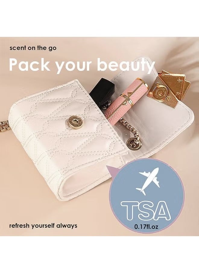 Arabest - Perfume Bottles Empty Refill, Perfume Atomizer, Refillable Portable Mini Perfume Atomizer, Perfume Spray bottle Atomizer for Travel, Leaking Proof, Luxury Leather, 5ml (White) - Image 1