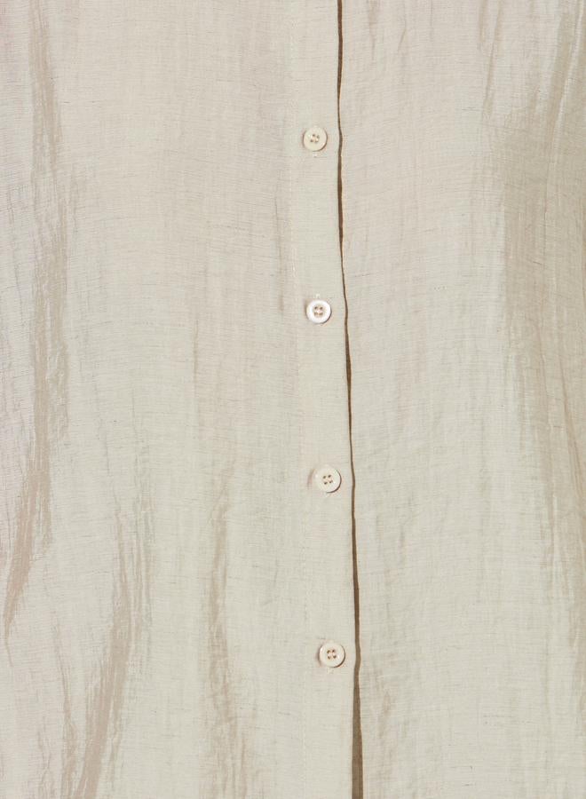 Styli Khaki Relaxed Fit Short Sleeve Shirt and Maxi Skirt Set - Image 4