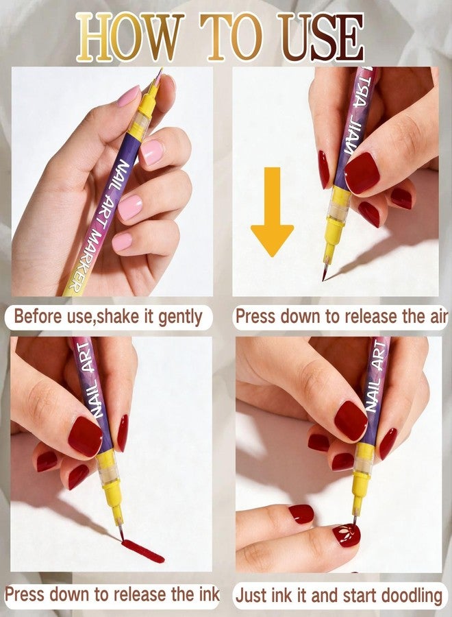 AGUPPO 12 Colors Nail Art Pens Set, 2026 New Nail Marker,Drawing Painting Pen For Nail Art, Suitable For Nail Art, Nail Painting, And Artistic Decorations Suitable For Everyone - Image 4
