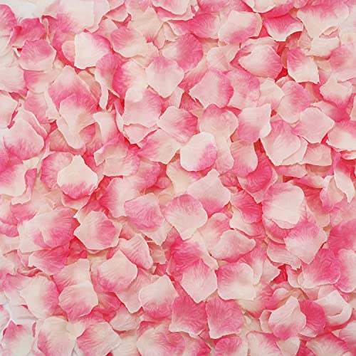 CODE FLORIST 2200 PCS Silk Flower Rose Petals for Wedding Decorations (Light Pink&White) - Image 2