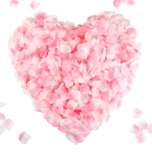 CODE FLORIST 2200 PCS Silk Flower Rose Petals for Wedding Decorations (Light Pink&White) - Image 5