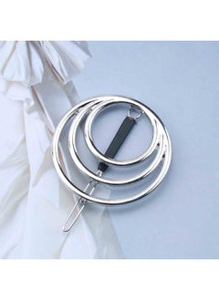 Yheakne Boho Circle Hair Clip Silver Hair Barrette Pin Vintage Round Barrette Hairclip Decorative Bobby Pin Geometric Hair Accessories For Women And Girls (Silver)  - Image 2