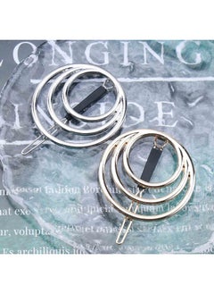 Yheakne Boho Circle Hair Clip Silver Hair Barrette Pin Vintage Round Barrette Hairclip Decorative Bobby Pin Geometric Hair Accessories For Women And Girls (Silver)  - Image 4