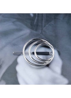 Yheakne Boho Circle Hair Clip Silver Hair Barrette Pin Vintage Round Barrette Hairclip Decorative Bobby Pin Geometric Hair Accessories For Women And Girls (Silver)  - Image 3