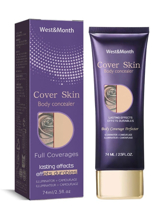 West&Month Perfecting Long Body Coverage Perfector,Waterproof Concealer,Scar Concealer,Leg Vein Cover Up Makeup,Leg and Body Scar Cover Up Makeup,Gentle and Moisturizing With a Natural Shine - Image 1