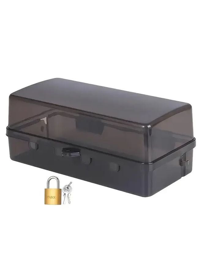 صندوق كهرباء خارجي ثقيل من مادة ABS، أسود مقاوم للرياح، مضاد للغبار، مقاوم للمطر، خزانة مثبتة على الحائط مع 6 مآخذ كهربائية - Image 1