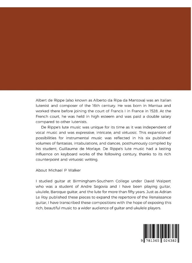 Albert de Rippe: Renaissance Fantasies For Baritone Ukulele  - Image 2