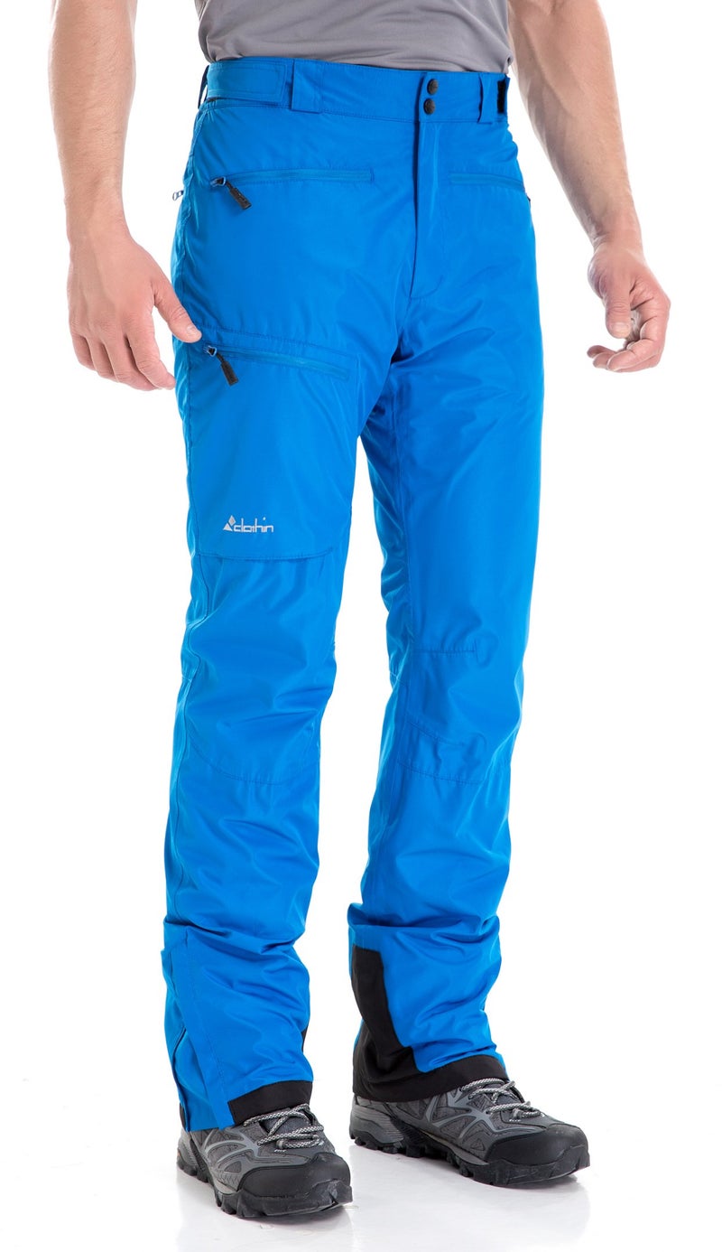 clothin Men's Insulated Ski Pant Fleece-Lined Waterproof Snow Pants Blue L(Regular Fit) - Image 1