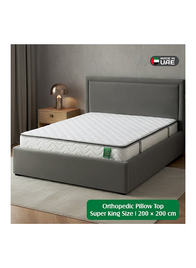 EASELIVING Orthopedic Super King Mattress - 24 cm Medium Firm Pillow Top Mattress | Bonnell Spring Mattress with Breathable Fabric | Spine Support for Pressure Relief | 5-Year Warranty (200x200 cm) - Image 1