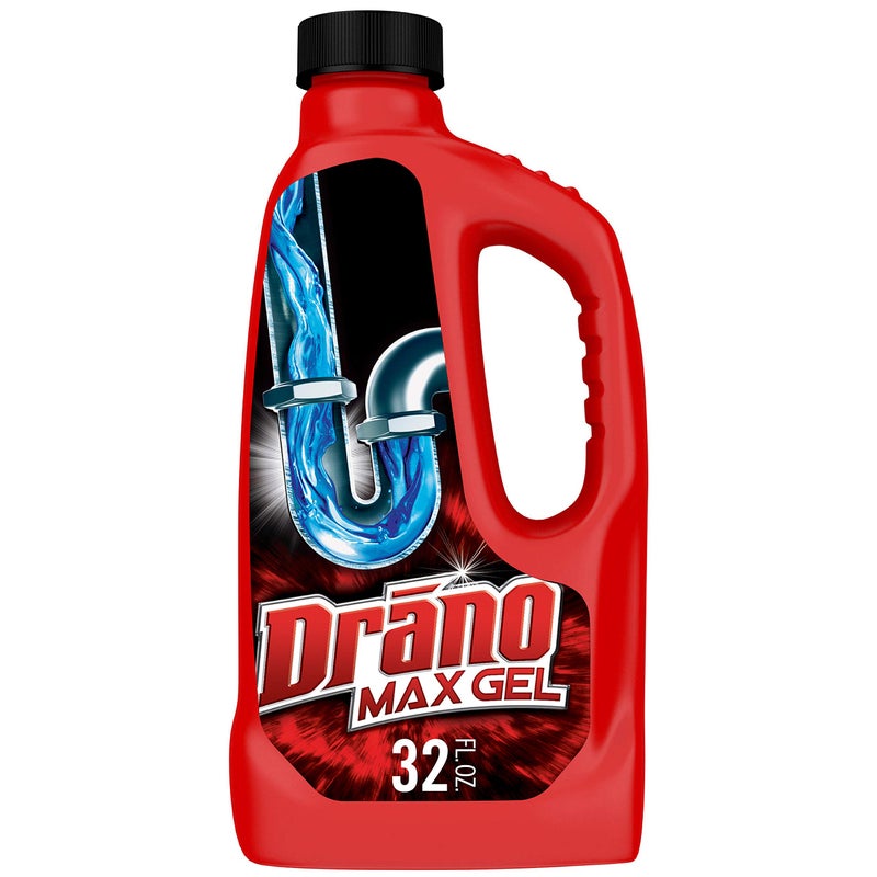 Drano Max Gel Drain Clog Remover and Cleaner for Shower or Sink Drains, Unclogs and Removes Hair, Soap Scum, Blockages, 32 oz - Image 1