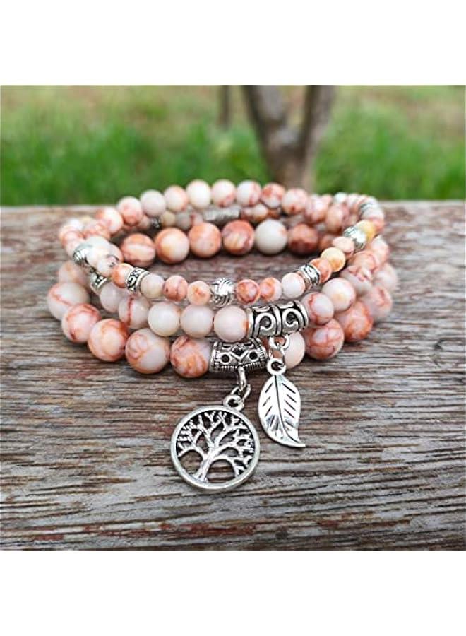 Arabest Tree of Life Yoga Healing Stone Bracelets,Multilayer Lotus Chakra Stone Reiki Bracelet Sets,Anxiety Crystal Natural Stone,for Women Stress Relief  - Image 2