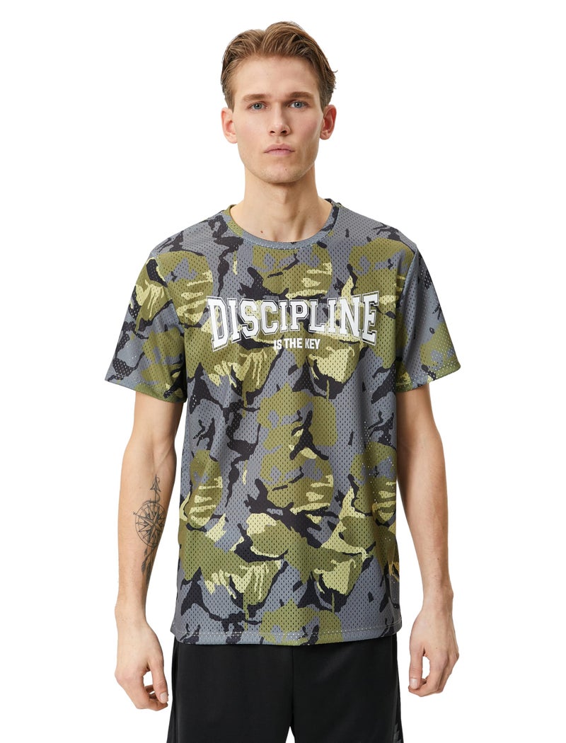 KOTON Mens Camouflage Printed Sport T-Shirt Classic (pack of 1)