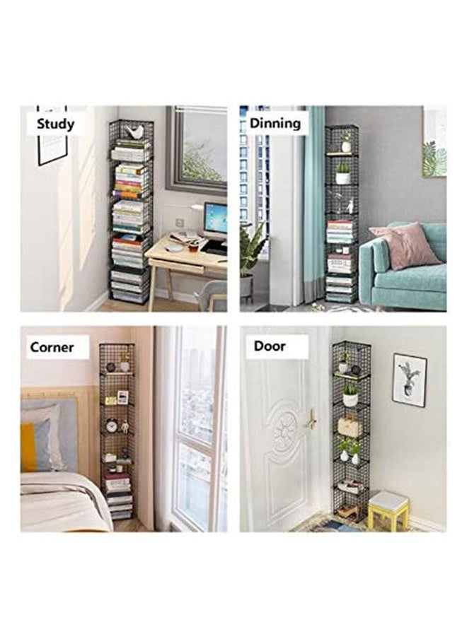 Generic - Corner Self Book Shelf Bookcase Metal Structure Easy Carry Easy Install (Black) - Image 1