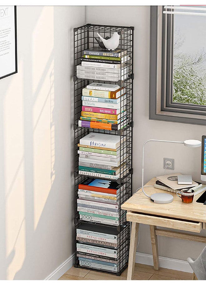Generic - Corner Self Book Shelf Bookcase Metal Structure Easy Carry Easy Install (Black) - Image 1