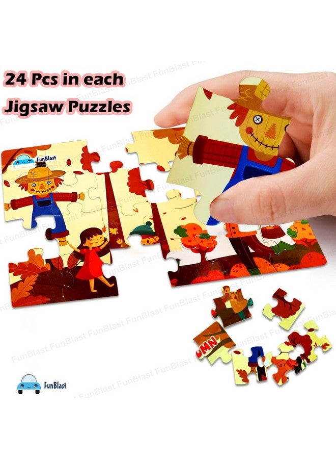 FunBlast Jigsaw Puzzles for Kids, 4 Seasons Jigsaw Puzzle for Kids, Floor Puzzle for Children, Learning and Educational Jigsaw Puzzle Toys, Set of 4-96 Pcs Puzzle (Multicolor, Size 30 X 22 CM) - Image 3
