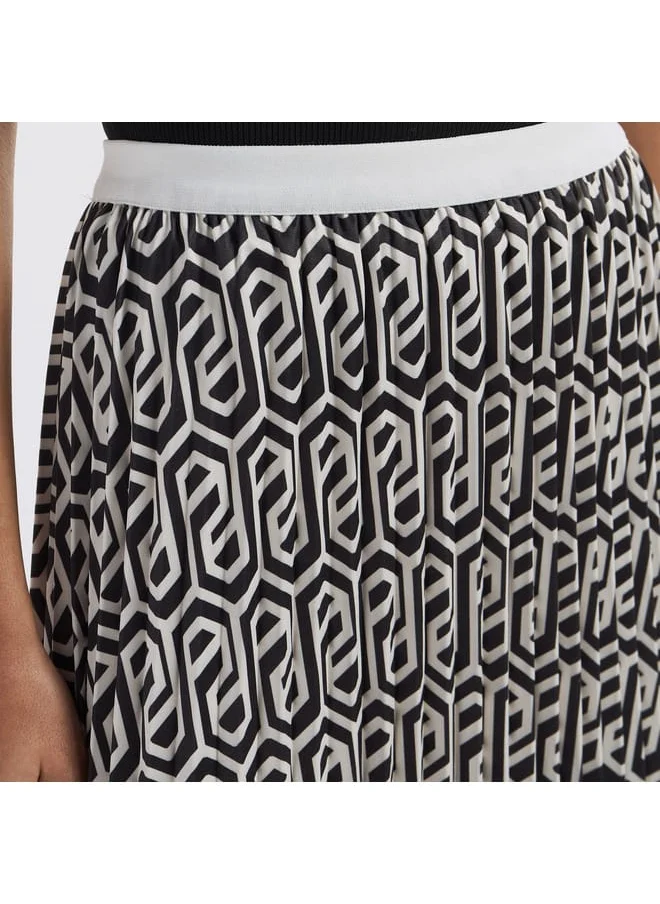 FAV All-Over Print A-line Skirt with Elasticated Waistband