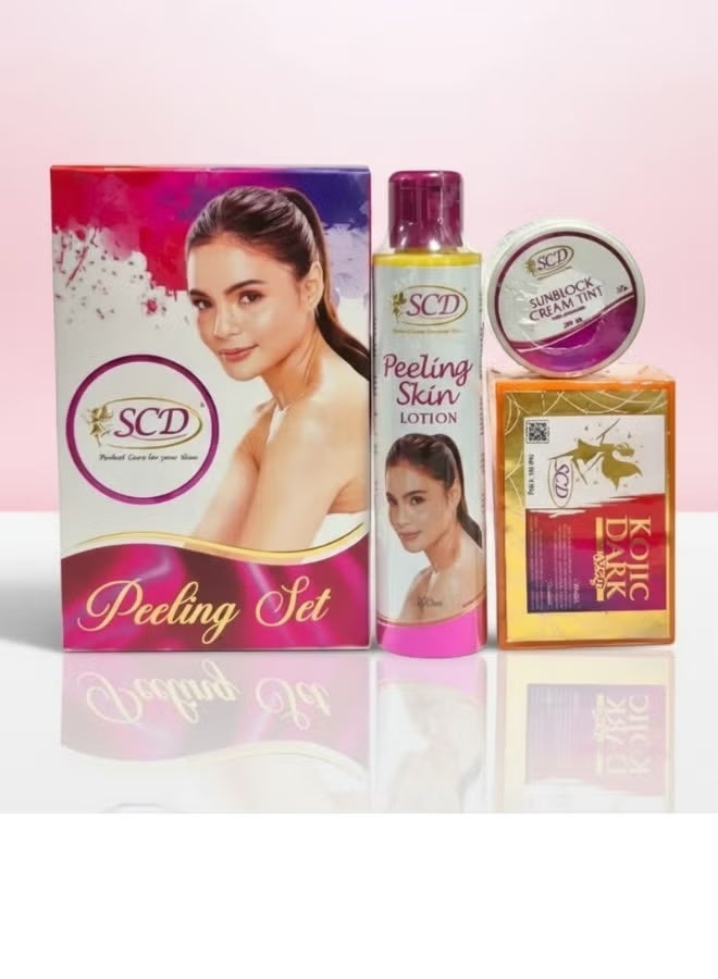 Peeling Lotion Sunblock Cream Soap Set Whitening Brightening Exfoliating Moisturizing Skin Care