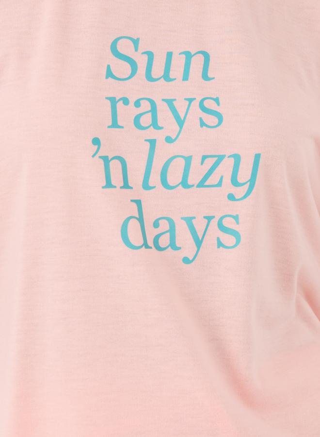 ستايلي طقم بيجامة وتيشيرت بياقة دائرية وطبعة شعار ستايلي - Image 3