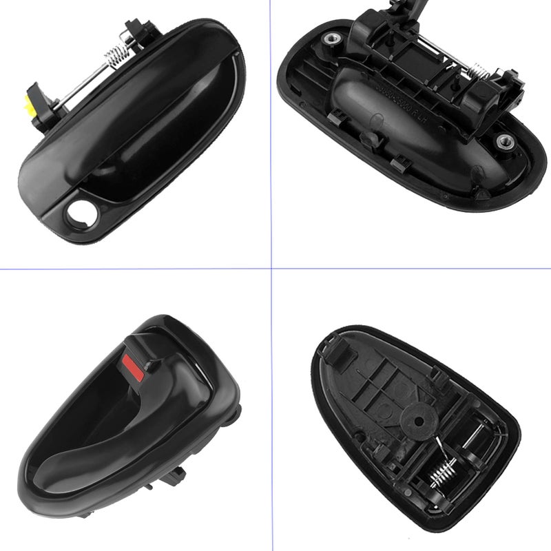 HHCSOP Front Rear Driver Passenger Side Door Handle for Hyundai Accent 2000 2001 2002 2003 2004 2005 Dodge Verna 04-05 Outside Inside Door Handles Set - 8PCS - Image 2