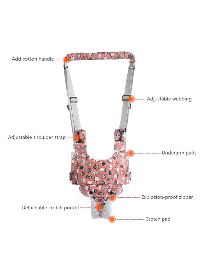Sybil's Baby Walker Harness, Adjustable Toddler Walking Assist Belt, Polyester Child Walking Trainer Tool For Learning To Walk - Printed Design Pink - Image 3