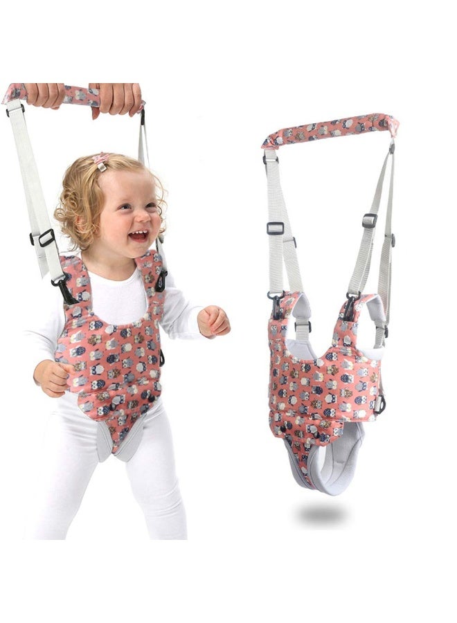 Sybil's Baby Walker Harness, Adjustable Toddler Walking Assist Belt, Polyester Child Walking Trainer Tool For Learning To Walk - Printed Design Pink - Image 5