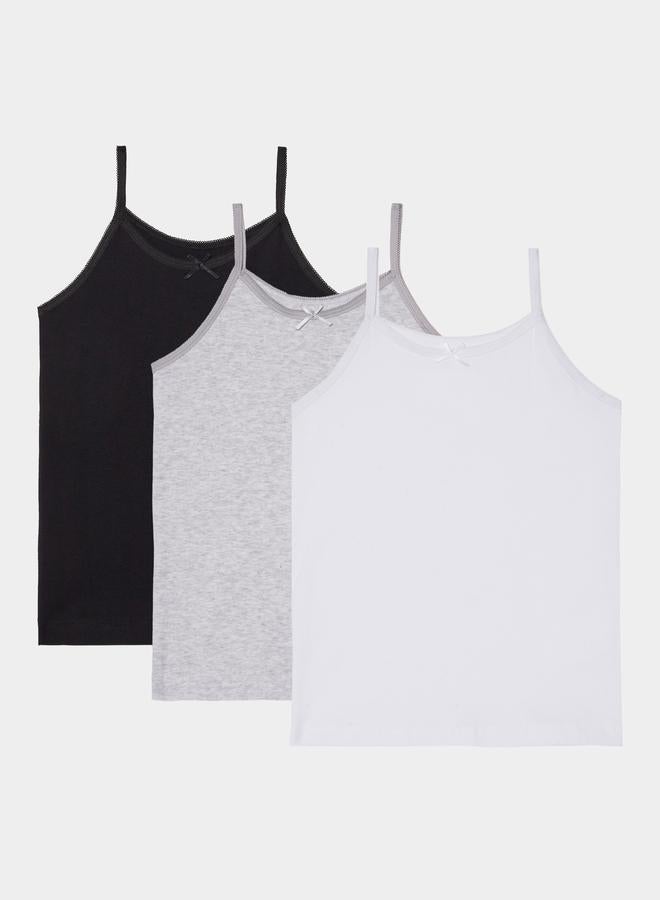 Styli Girls Pack of 3 - Bow Detail Camisole with Elasticized Strap - Image 1