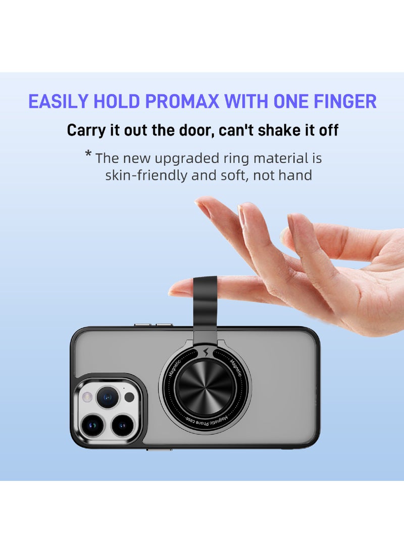 Rock Pow For iPhone 14 Pro Magnetic Ring Case [Compatible with MagSafe Charging] 360° Rotatable Grip Holder Kickstand Slim fit Non-Slip Shockproof Phone Case for iPhone 14 Pro 6.1'' - Image 3