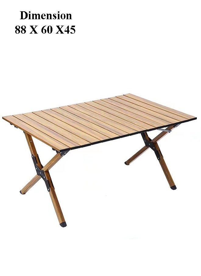 NKX - Portable Folding Table with 4 Chairs Set Wooden table Outdoor and Indoor Picnic Camping set - Image 1