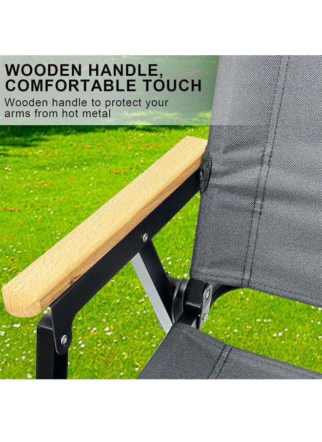 NKX - Portable Folding Table with 4 Chairs Set Wooden table Outdoor and Indoor Picnic Camping set - Image 1