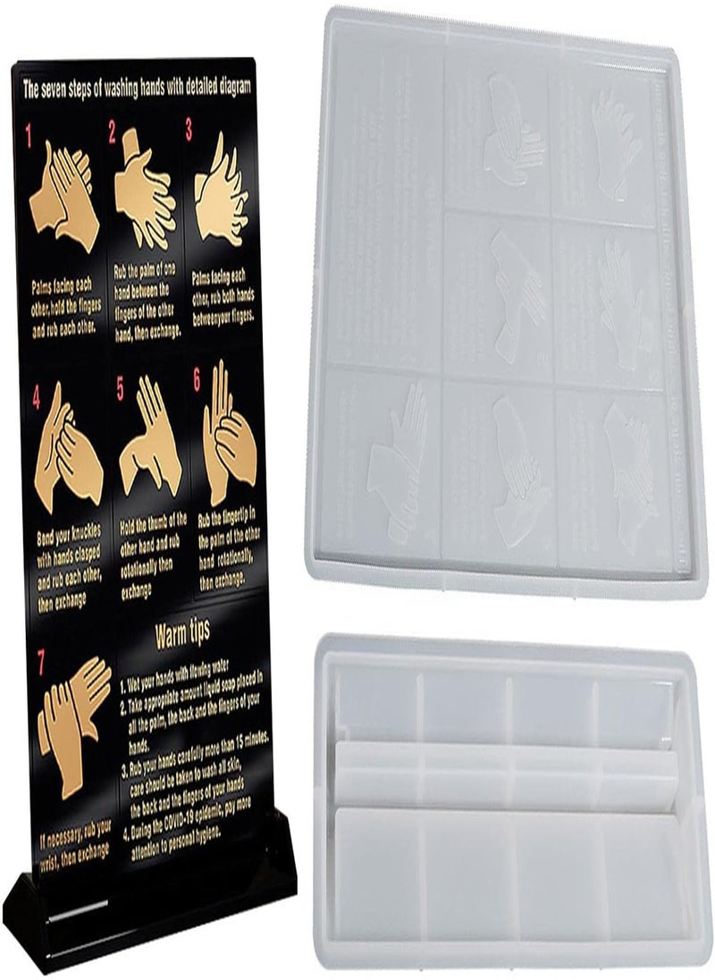 GGOOT - Silicone Resin Tray Mold | Resin Silicone Mold Set - Silicone Tray Mold with Extra Large Silicone Sheet for inform People To Use Proper Handwashing Methods - Image 1