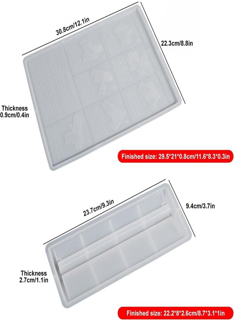 GGOOT - Silicone Resin Tray Mold | Resin Silicone Mold Set - Silicone Tray Mold with Extra Large Silicone Sheet for inform People To Use Proper Handwashing Methods - Image 1