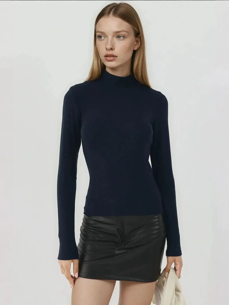 HICCUP Ultra Soft Touch Slim Fit Turtleneck Knitted Top
