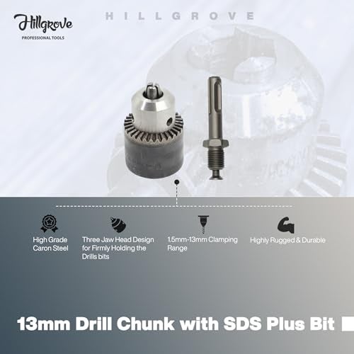 Hillgrove HGCM1188M2 400W Screwdriver Electric Power Drill Machine with 9Pcs Drill Bits Set, 10 Pcs Screws and 10 Pcs Gitti for Making Holes in Metal/Wood/Concrete with Reverse Rotation Pistol Grip - Image 4