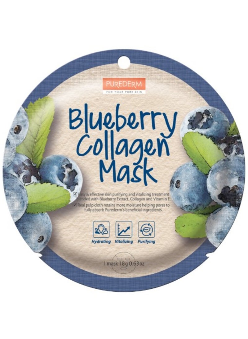 PUREDERM Blueberry Collagen Mask - Image 1